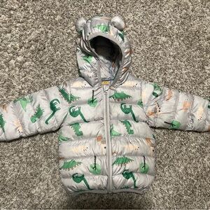 Kids Dinosaur Puffer Jacket with Hood